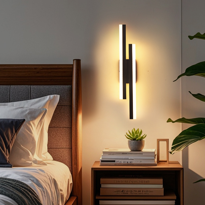 led bedroom wall lamp wall sconces copper line pipe acrylic lampshade indoor lighting for living room corridor light fixture