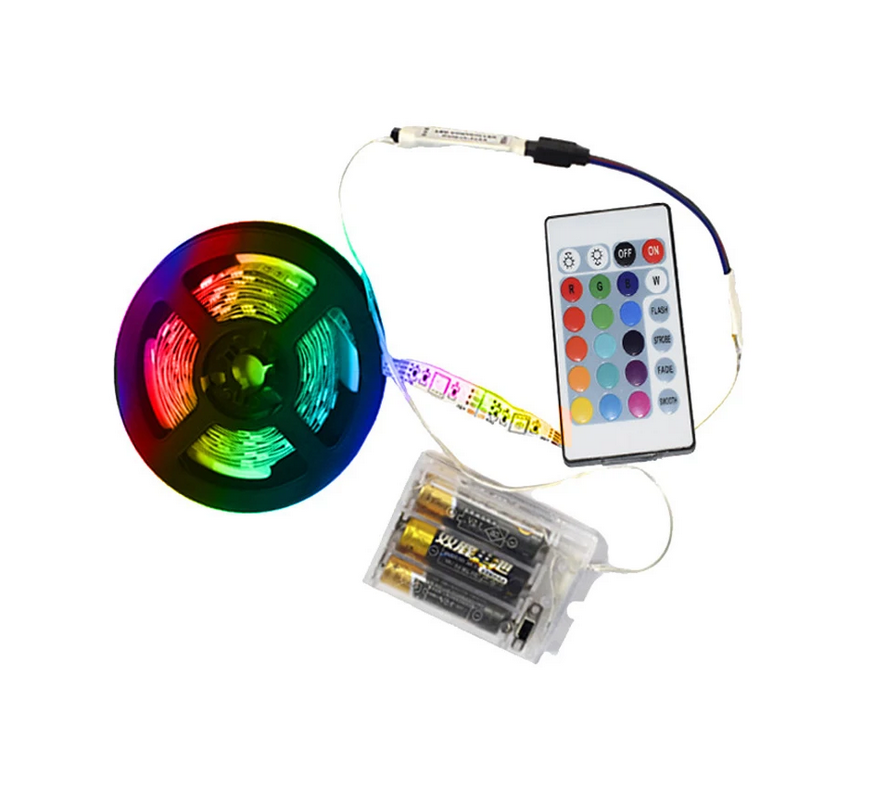 5v led strip light 5050 smd flexible color strip lamp 3aa waterproof diy tv background lighting room vanity computer decoration