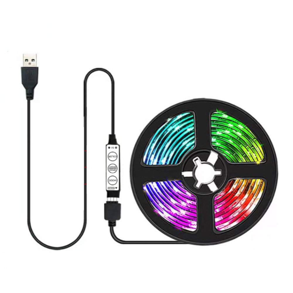 usb led strip light 5v smd5050 3 key control rgb flexible waterproof led lamp tape rgb tv background light party decor lighting